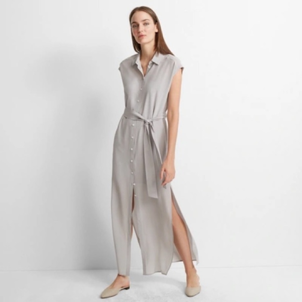 Club Monaco Light Gray Danielle Silk Dress